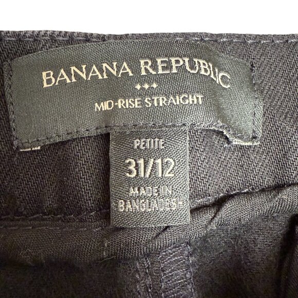 BANANA REPUBLIC Women's EUC‎ Luxe Mid-Rise Straight Pleated Jeans | Size 31/12 P - Picture 10 of 13